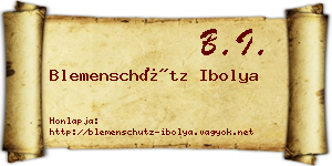 Blemenschütz Ibolya névjegykártya